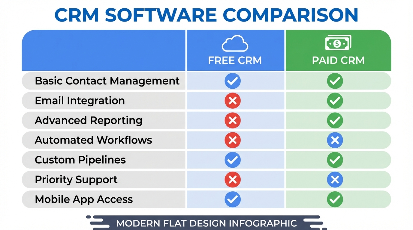 CRM gratuit vs payant en 2026 : comment choisir le bon outil